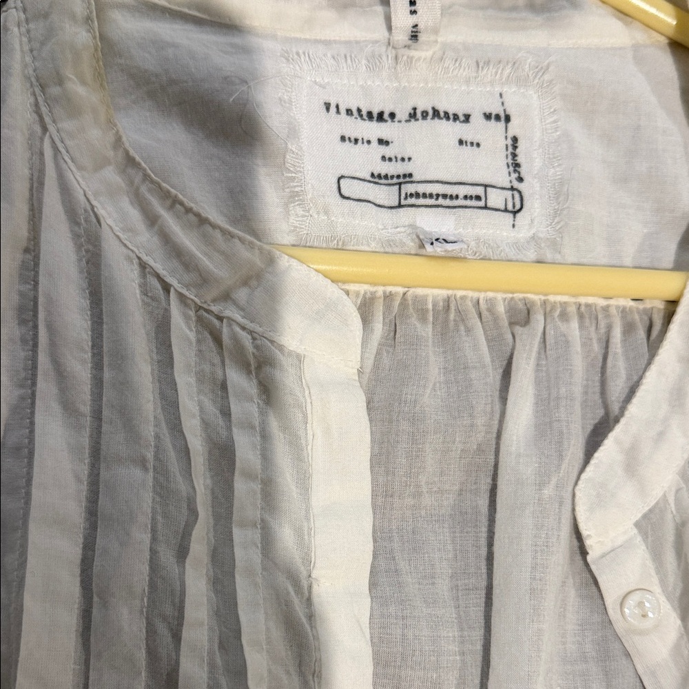 Vintage Johnny Was White Long Sleeve Bohemian Dress - Picture 2 of 5
